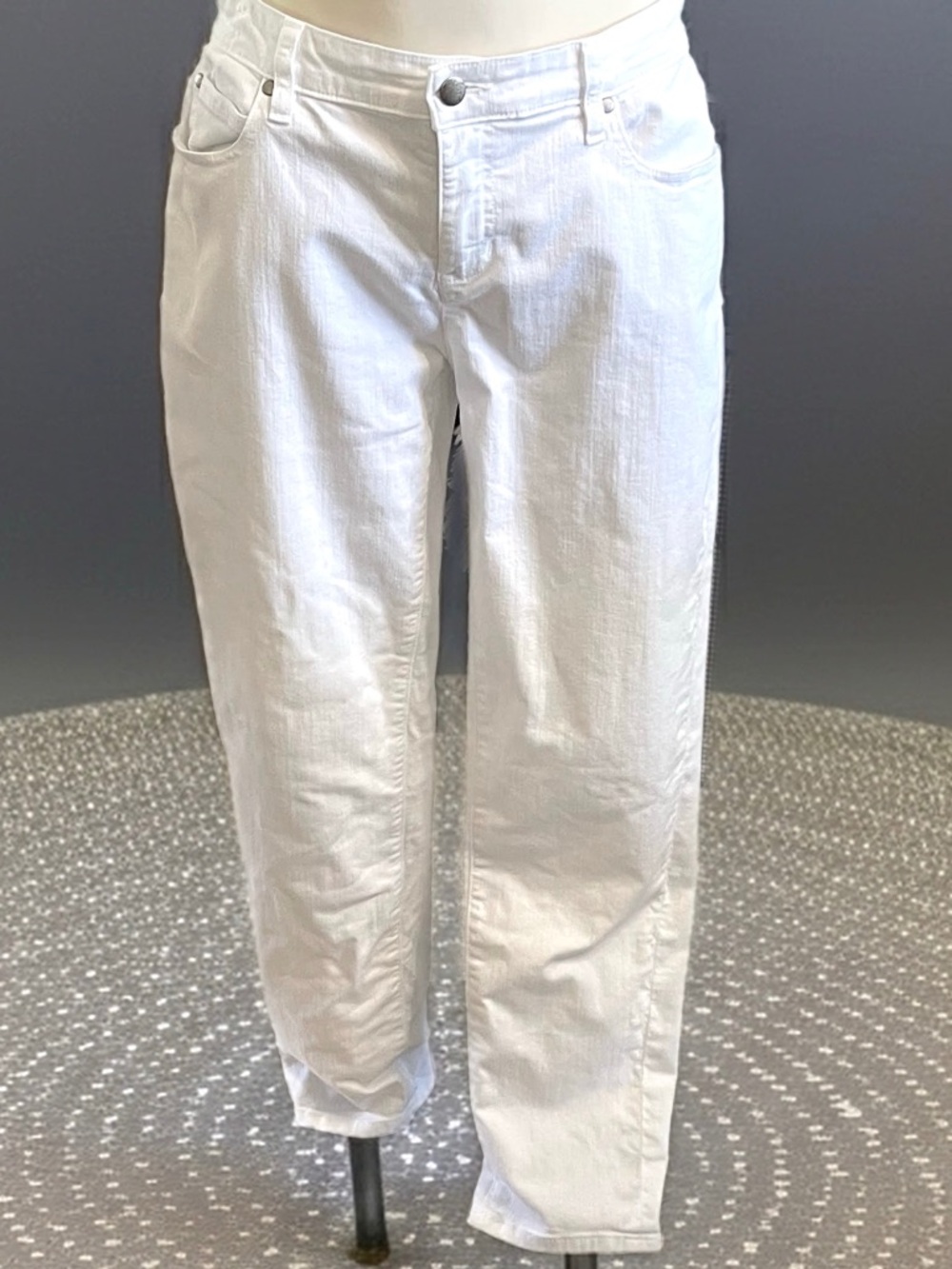 Eileen Fisher 98% Orgainic Cotton White Summer Denim Pants Sz 8